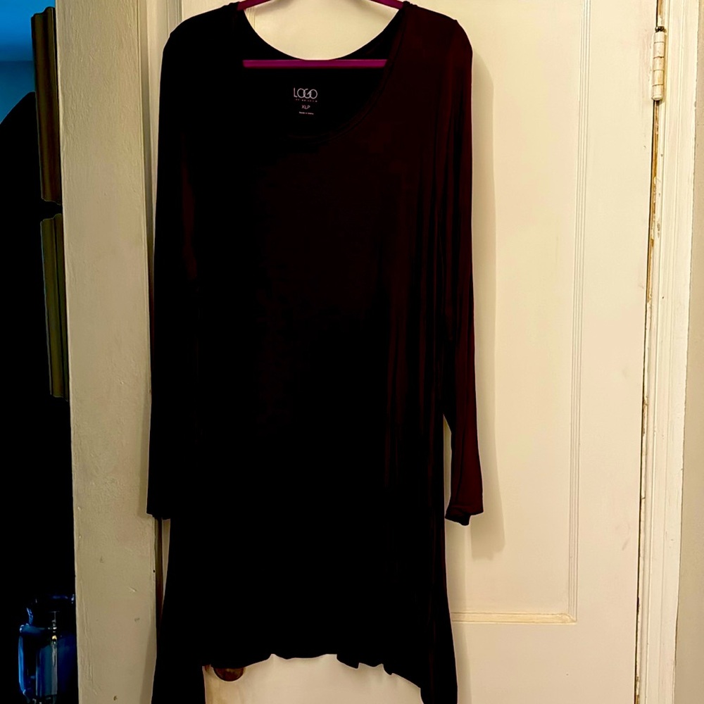 Long stretch hi-low tunic